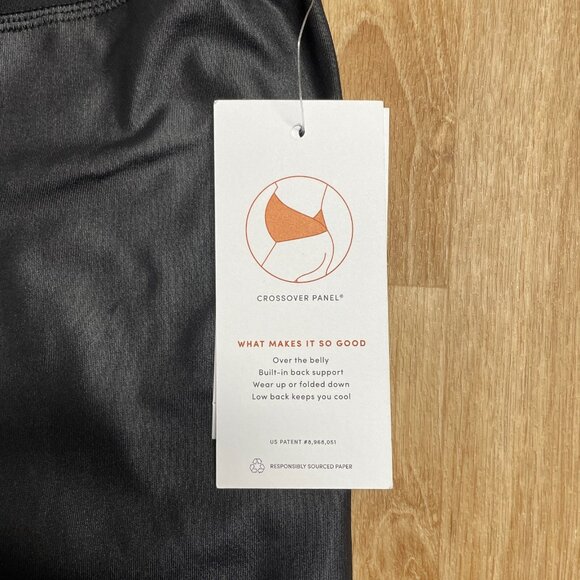 ISABEL MATERNITY LEGGINGS ACTIVE HIGH GLOSS STRETCH ANKLE OVER BELLY BLACK NWT - Picture 6 of 9